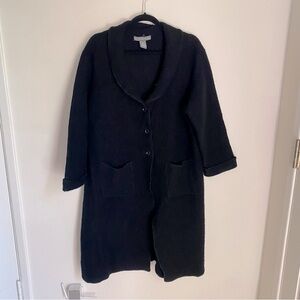 Vintage Black Wool Car Coat